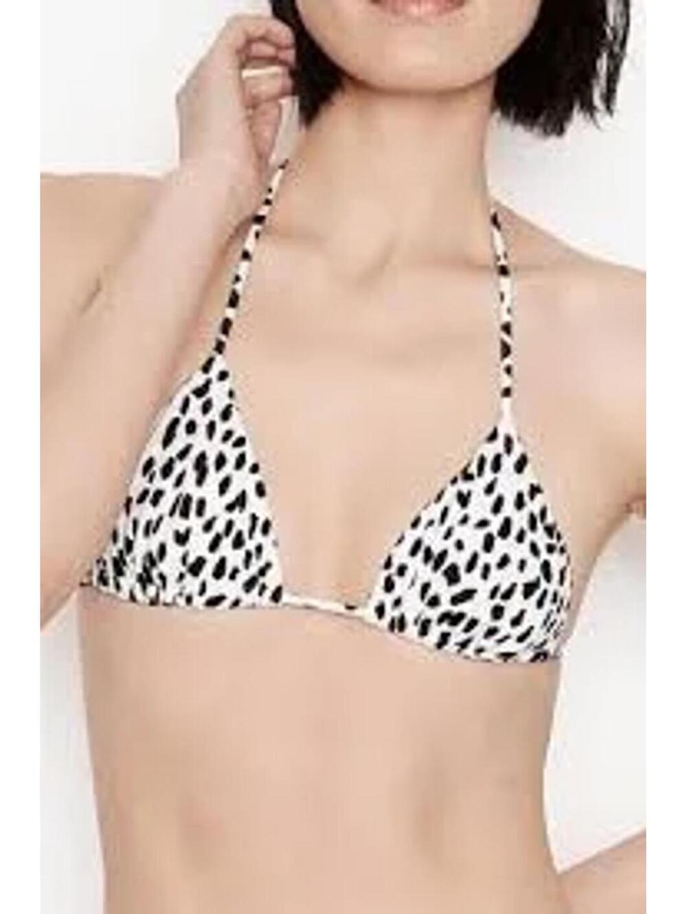 Victoria’s Secret Triangle Bikini Top Size Medium Black White Pattern